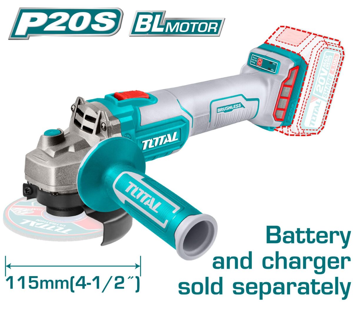 TOTAL Cordless angle grinder - Image 1