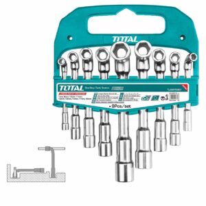 TOTAL 9 Pcs L-Angled Socket Wrench Set