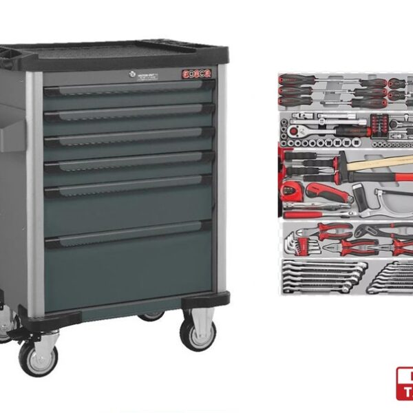 Force 6 Drawers Trolley with 219pcs Tools
