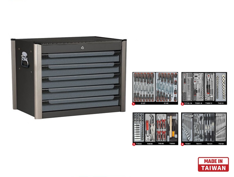 force 10225-247 Force 5 Drawers Toolbox with 247pcs Tools - Image 1