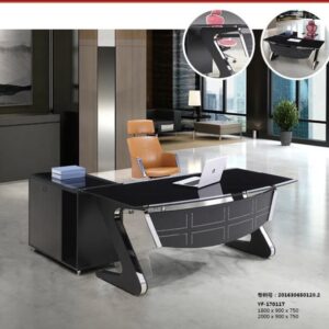 180cm Premium Glasstop Manager Desk