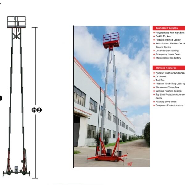keluosikai double mast aerial work platform