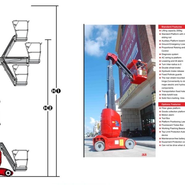 Keluosikai 10m Self Propelled Aerial Work Platform load capacity