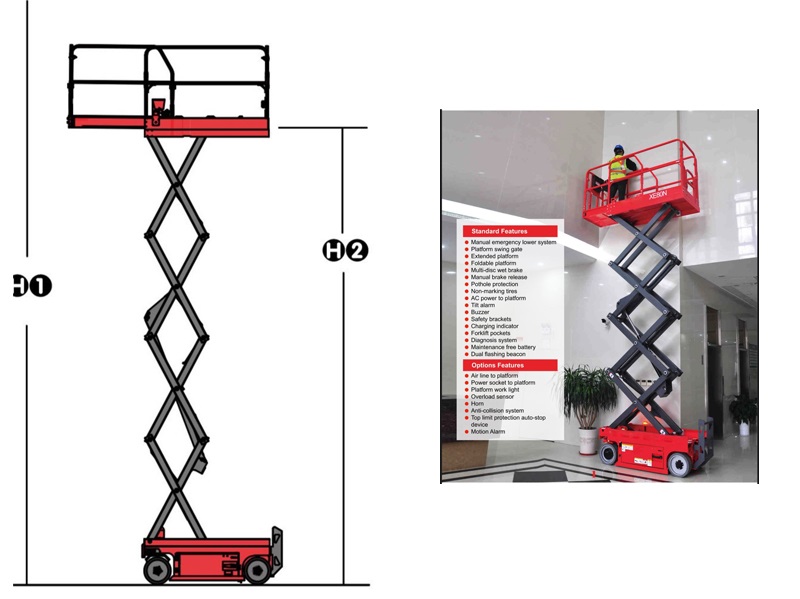 keluosikai 7.8m scissor lift