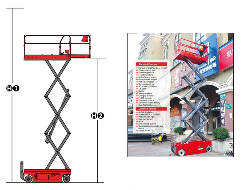 keluosikai electric self propelled scissor lift