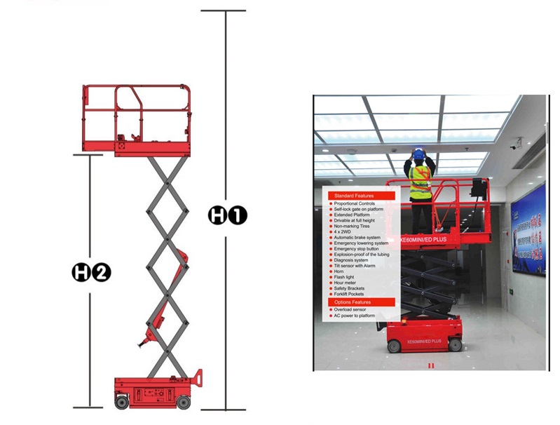 keluosikai electric self propelled mini scissor lift