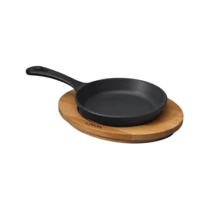 LAVA ROUND SKILLET AND WOODEN PLATTER, 12CM