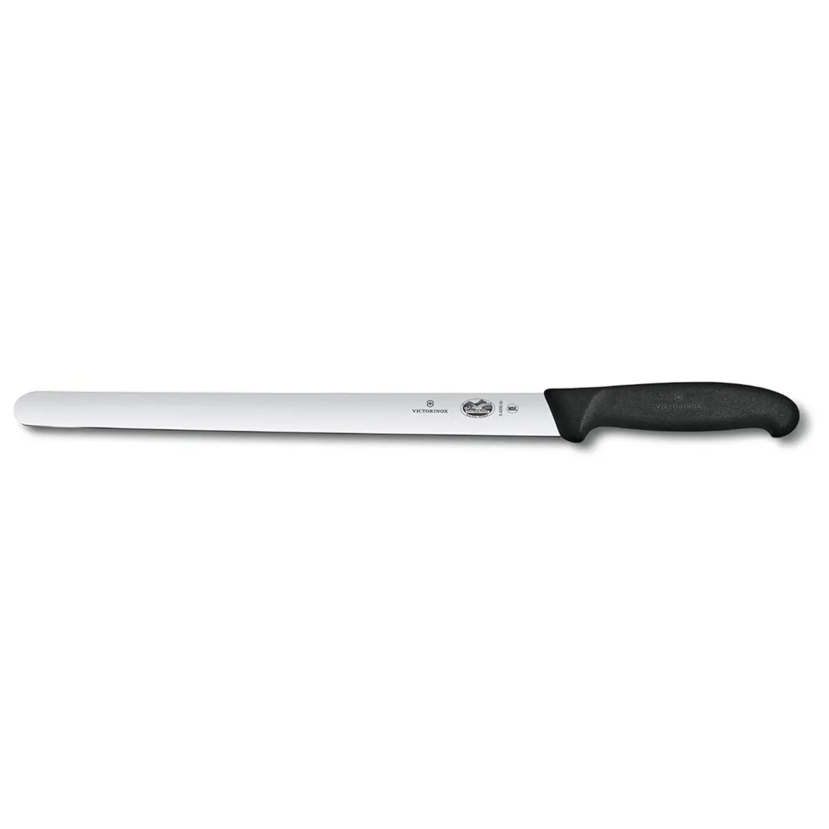 28 VICTORINOX SLICING KNIFE ROUND TIP, BLACK HANDLE - 30 CM - Image 1