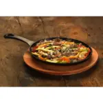 LAVA METAL FAJITA PLATE AND WOODEN PLATTER ; 17x23cm; SKILLET OVAL - Image 2