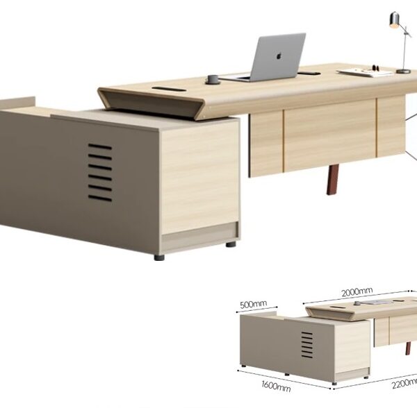 Customised Executive / Manager Desk with Side Cabinet - 11