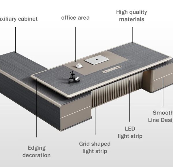 Customised Executive / Manager Desk with Side Cabinet - 3