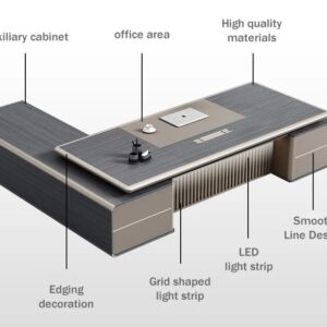 Customised Executive / Manager Desk with Side Cabinet - 3