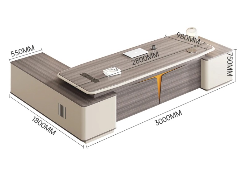 desk5 Customised Executive / Manager Desk with Side Cabinet - 5 - Image 1