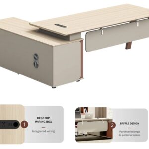 Customised Executive / Manager Desk with Side Cabinet - 7