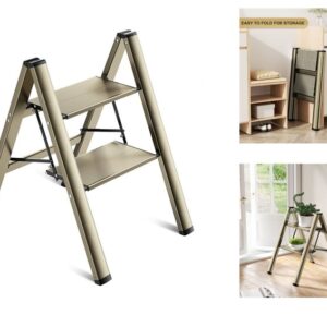 2 Step Aluminium Ladder - Champagne
