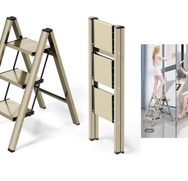 3 Step Aluminium Ladder - Champagne