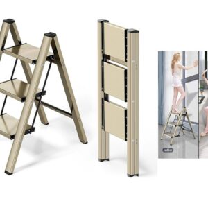 3 Step Aluminium Ladder - Champagne
