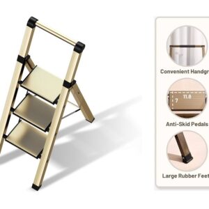 3 Step Aluminium Ladder - Champagne