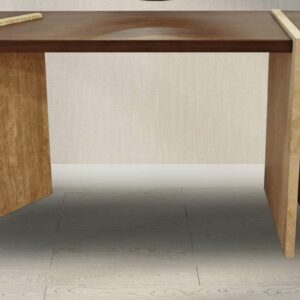 MARBLE/WOOD CONSOLE TABLE, WOOD/GLASS MIRROR