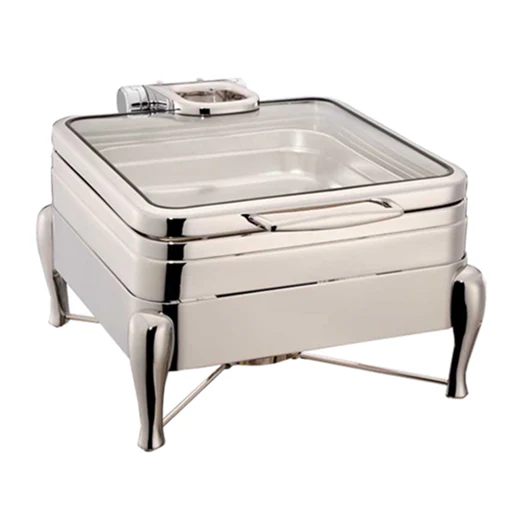 1 Golden Chafers LUXURY CHAFING DISH 2/3 SIZE S/S STANDARD FRAME GLASS LID - Image 1