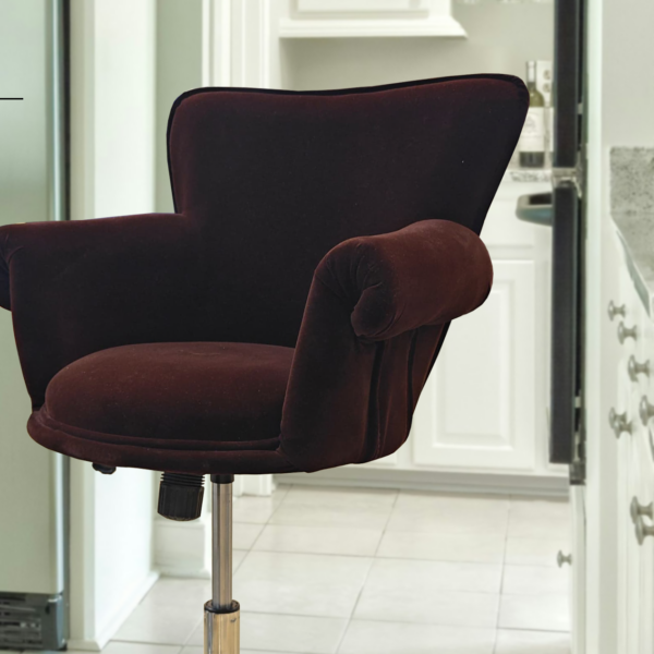 HEIGHT ADJUSTABLE VELVET BAR CHAIR