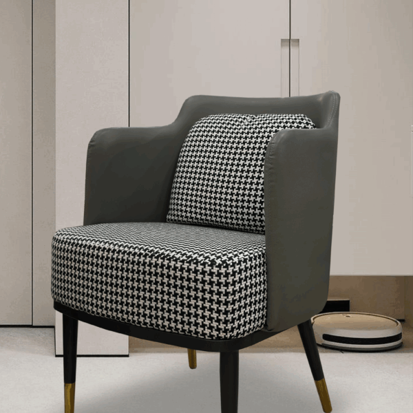 LEATHER/FABRIC SOFA CHAIR