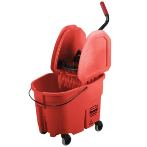 RUBBERMAID WAVEBRAKE MOP BUCKET WITH DOWN PRESS - RED