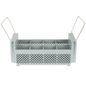 CAMBRO, 8 COMPARTMENT HALF SIZE FLATWARE BASKET - SOFT GRAY