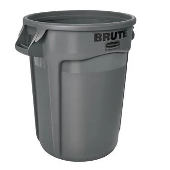 18 RUBBERMAID BRUTE ROUND TRASH CAN - GRAY - Image 1