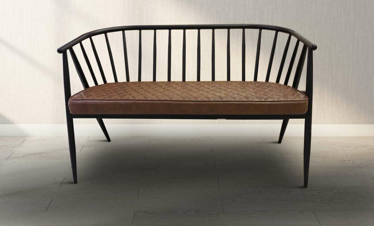 METAL/LEATHER BENCH - Image 1