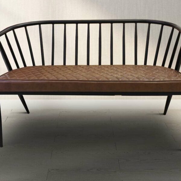 METAL/LEATHER BENCH
