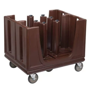 CAMBRO, ADJUSTABLE VERSA DISH CADDY WITH SIX RACKS- DARK BROWN