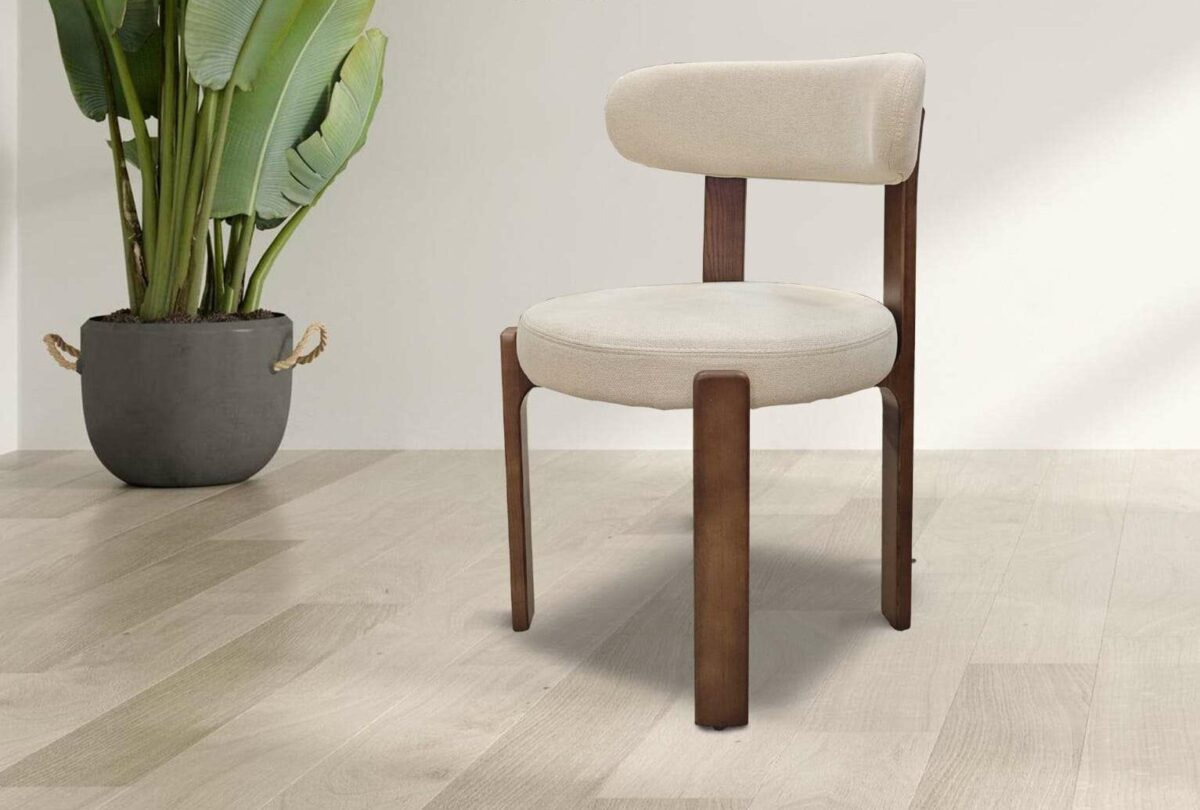WOOD/FABRIC CHAIR - Image 1