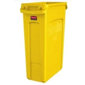 RUBBERMAID SLIM JIM RECTANGULAR OPEN TRASH CAN - 23 GAL YELLOW