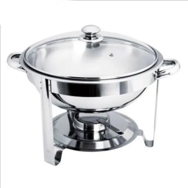 Golden Chafers ROUND CHAFING DISH WITH GLASS LID - 3.5L