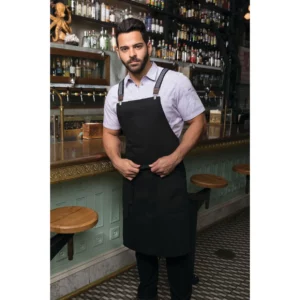 Chefwork BERKELEY BIS APRON-URB-XBACK,COLOR:JET BLACK