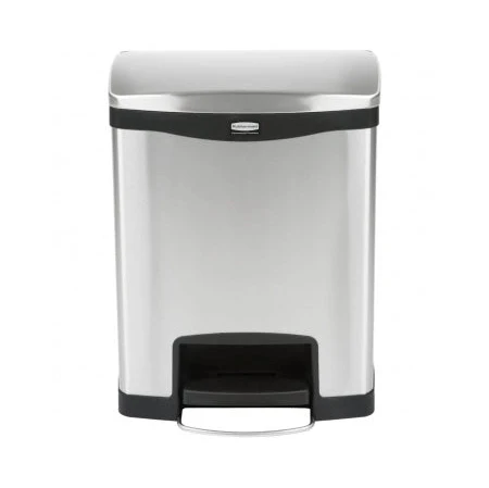 46 RUBBERMAID SLIM JIM FRONT STEP ON METAL STEP ON BLACK - 30L - Image 1