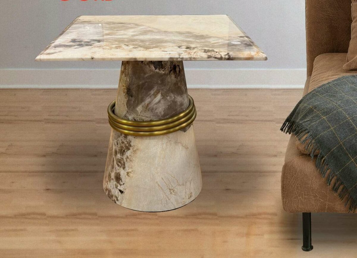 ARTIFICIAL MARBLE SIDE TABLE - Image 1