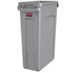 RUBBERMAID VENTED SLIM JIM RECTANGULAR TRASH CAN - 16 GAL GRAY