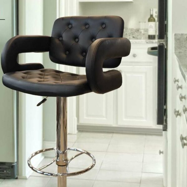 HEIGHT ADJUSTABLE LEATHER BAR CHAIR