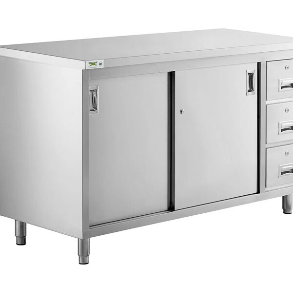 Stainless Steel 316 Worktable with Cabinet & Drawer