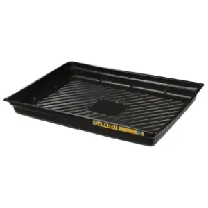 Justrite Spill Tray, 47-1/2"W x 23"D x 5-1/2"H, , indoor or outdoor use, rigid, recycled polyethylene, Black