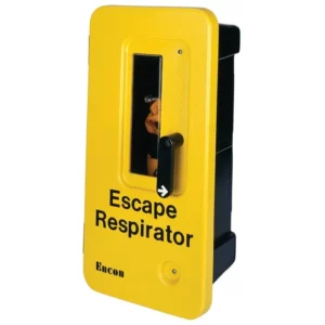 ENCON Single Unit Wall-Mount Escape Respirator Cabinet Yellow