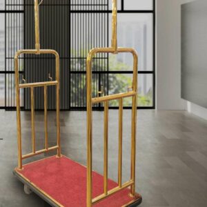 GOLDEN STAINLESS STEEL LUGGAGE TROLLY