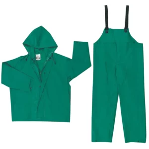MCR Safety 3882 Dominator Green .42mm 2pc. PVC Suit Jacket with Zipper Front and Bib Pants