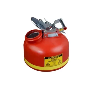 Justrite Safety Can For Liquid Disposal, 2 Gallon, Polyethylene, Red