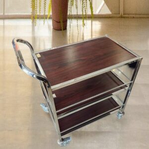 STEEL/WOOD SERVICE TROLLEY