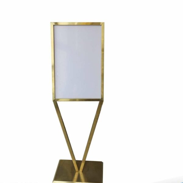 GOLDEN STAINLESS STEEL SIGN STAND