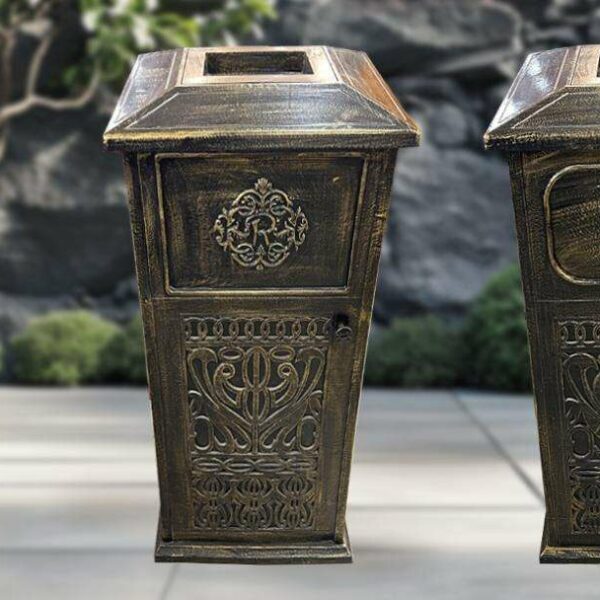 CAST ALUMINUM TRASH BIN