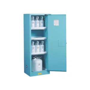 Justrite Sure-Grip® EX Slimline Corrosives/Acid Steel Safety Cabinet, 22 Gallon, 1 Self-Close Doors, Blue-892222